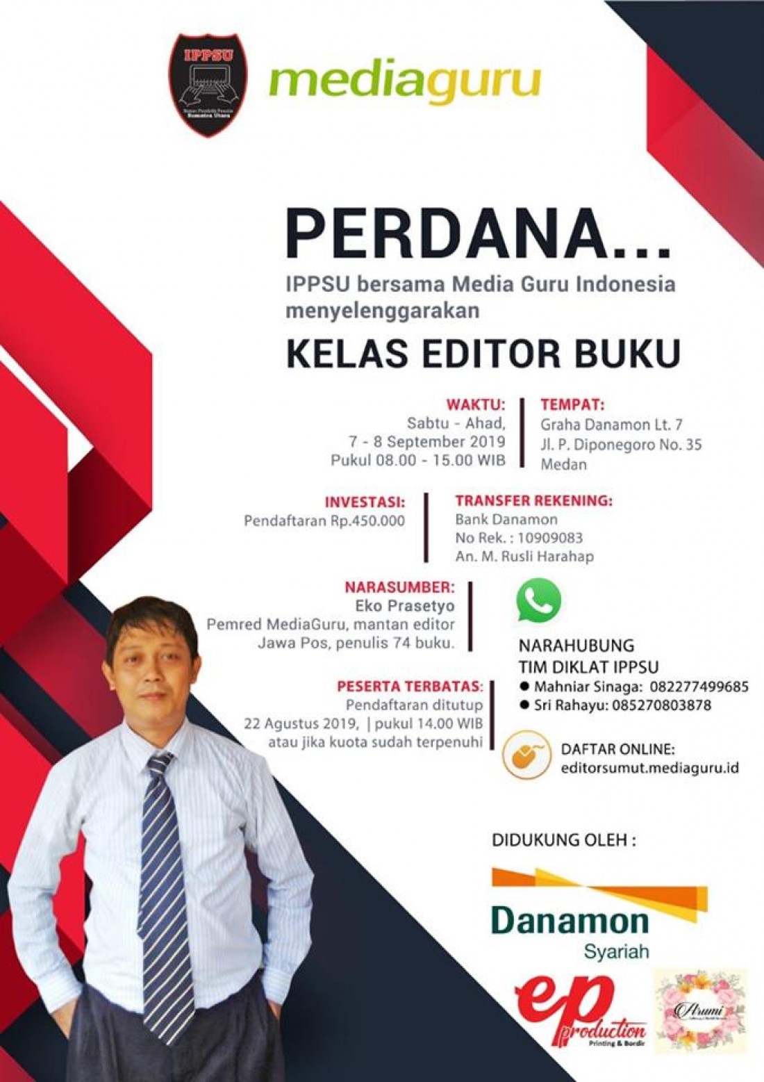Kelas Editor Buku MediaGuru IPPSU (Medan, 7 - 8 September 2019)