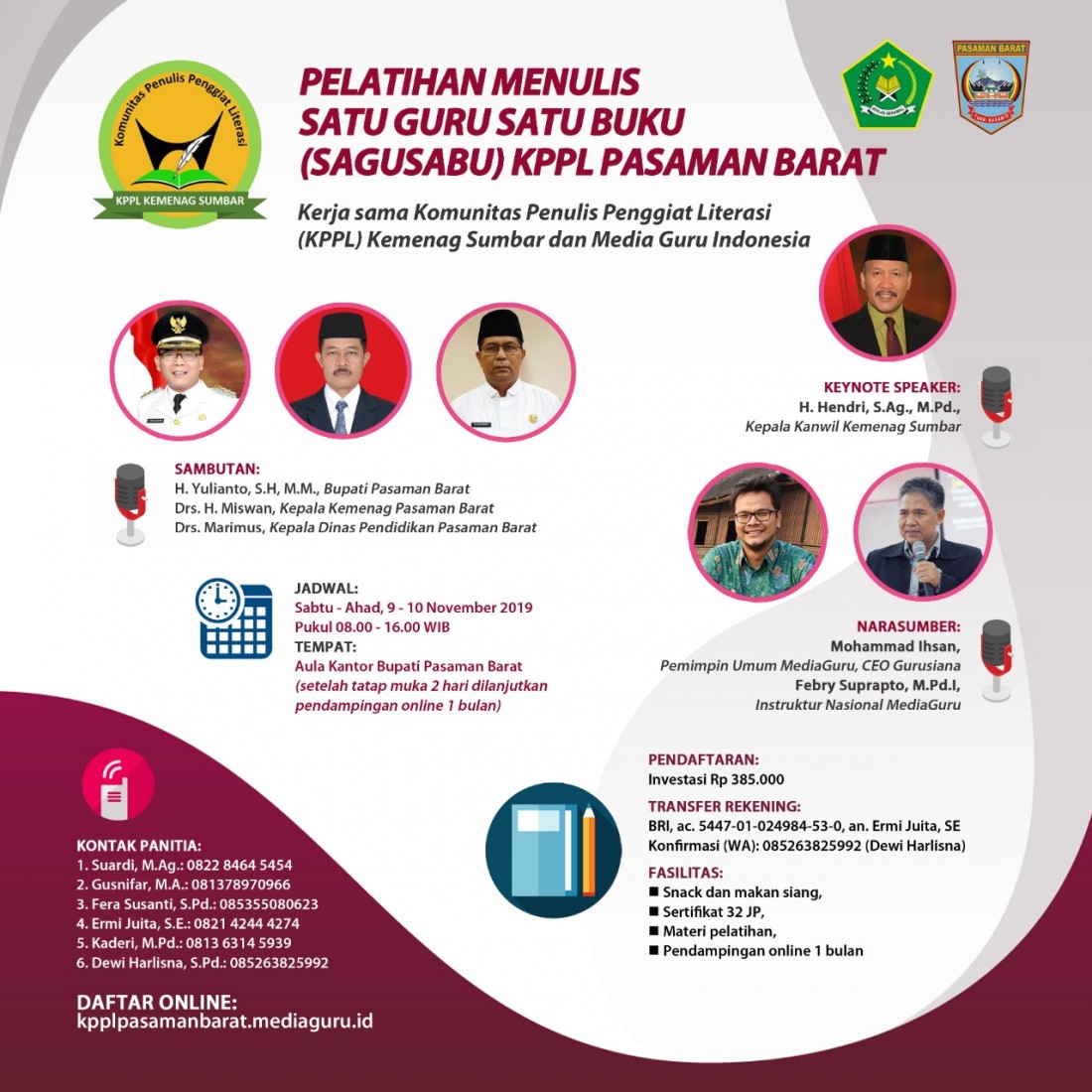 Pelatihan Menulis Sagusabu KPPL Pasaman Barat (9 - 10 November 2019)