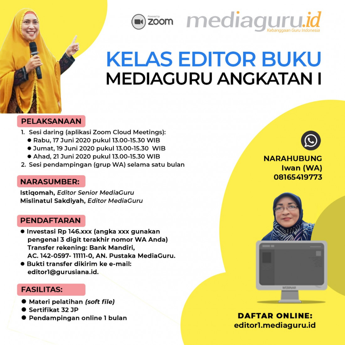 Kelas Editor Buku MediaGuru I (17 - 21 Juni 2020)