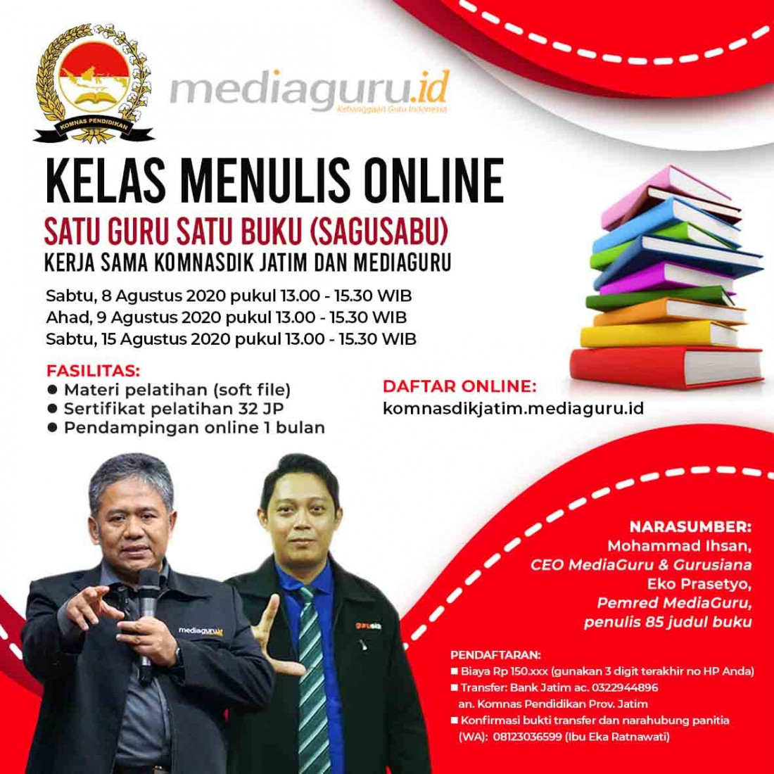 Kelas Menulis Online Satu Guru Satu Buku (Sagusabu) Komnas Pendidikan Jatim (8 - 15 Agustus 2020)