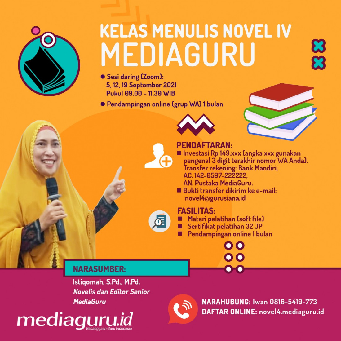 Kelas Menulis Novel IV MediaGuru (5 - 19 September 2021)