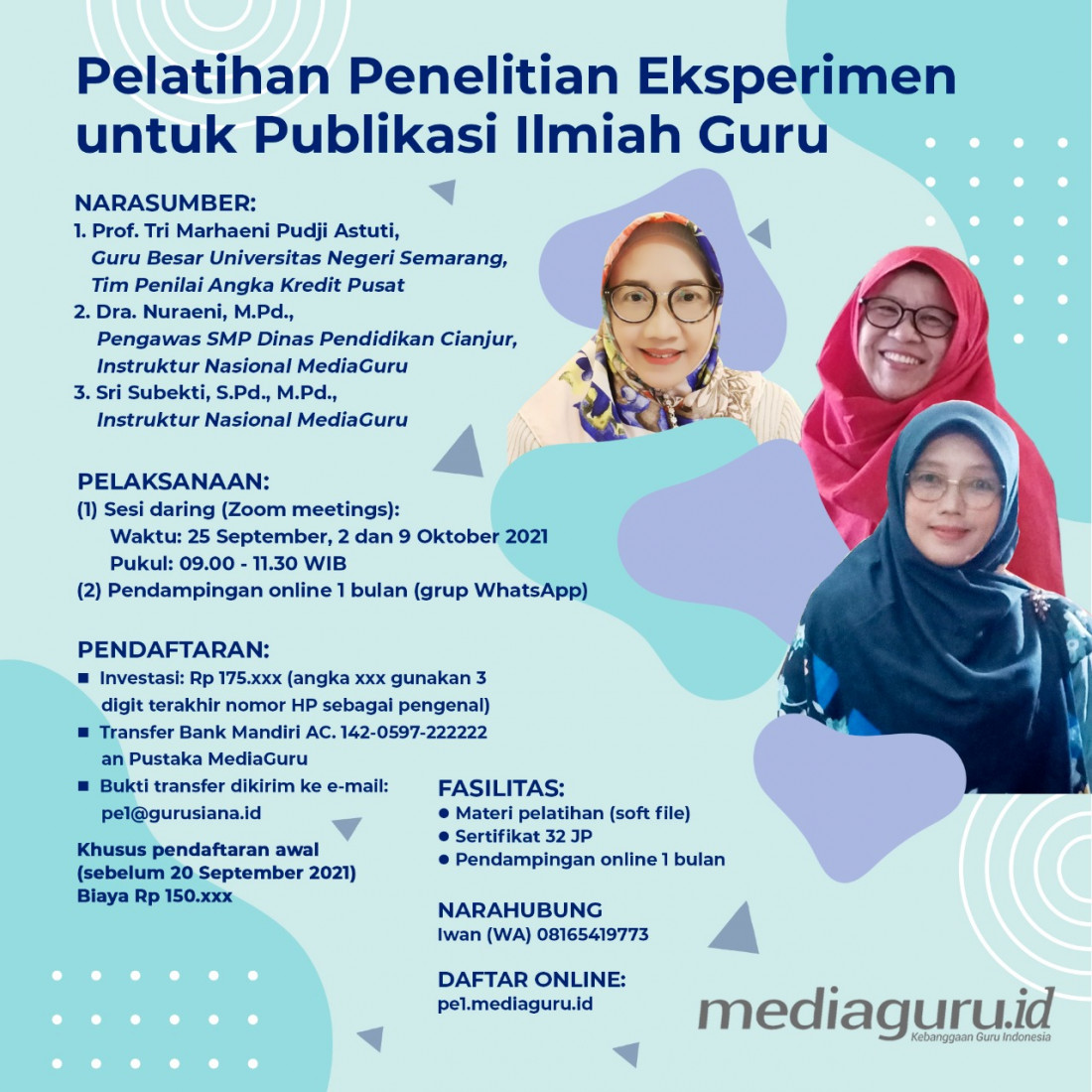 Pelatihan Penelitian Eksperiman untuk Publikasi Ilmiah Guru (25 September - 9 Oktober 2021)