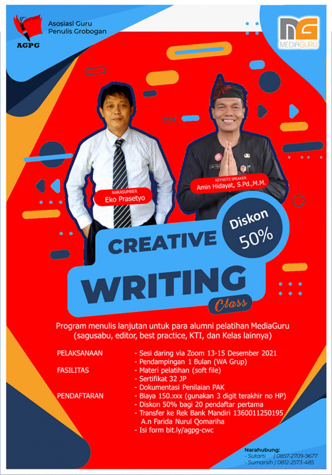 Creative Writing Class (CWC) AGPG Grobogan (13 - 15 Desember 2021)