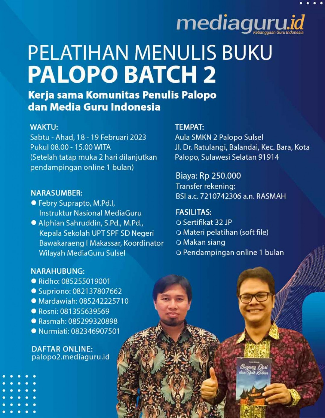 Pelatihan Menulis Buku PALOPO Batch 2 (18-19 Februari 2022)