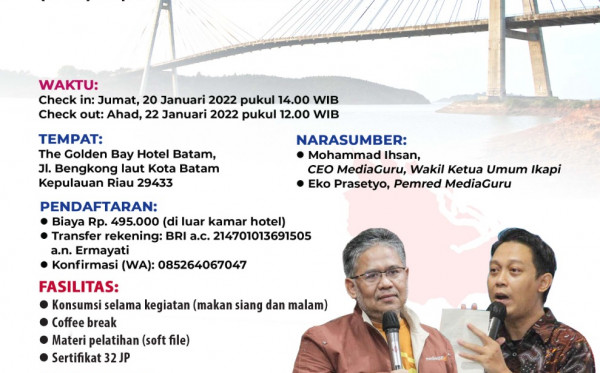 TOT Fasilitator Daerah (Fasda) Literasi Kepulauan Riau (20 - 22 Januari 2023)