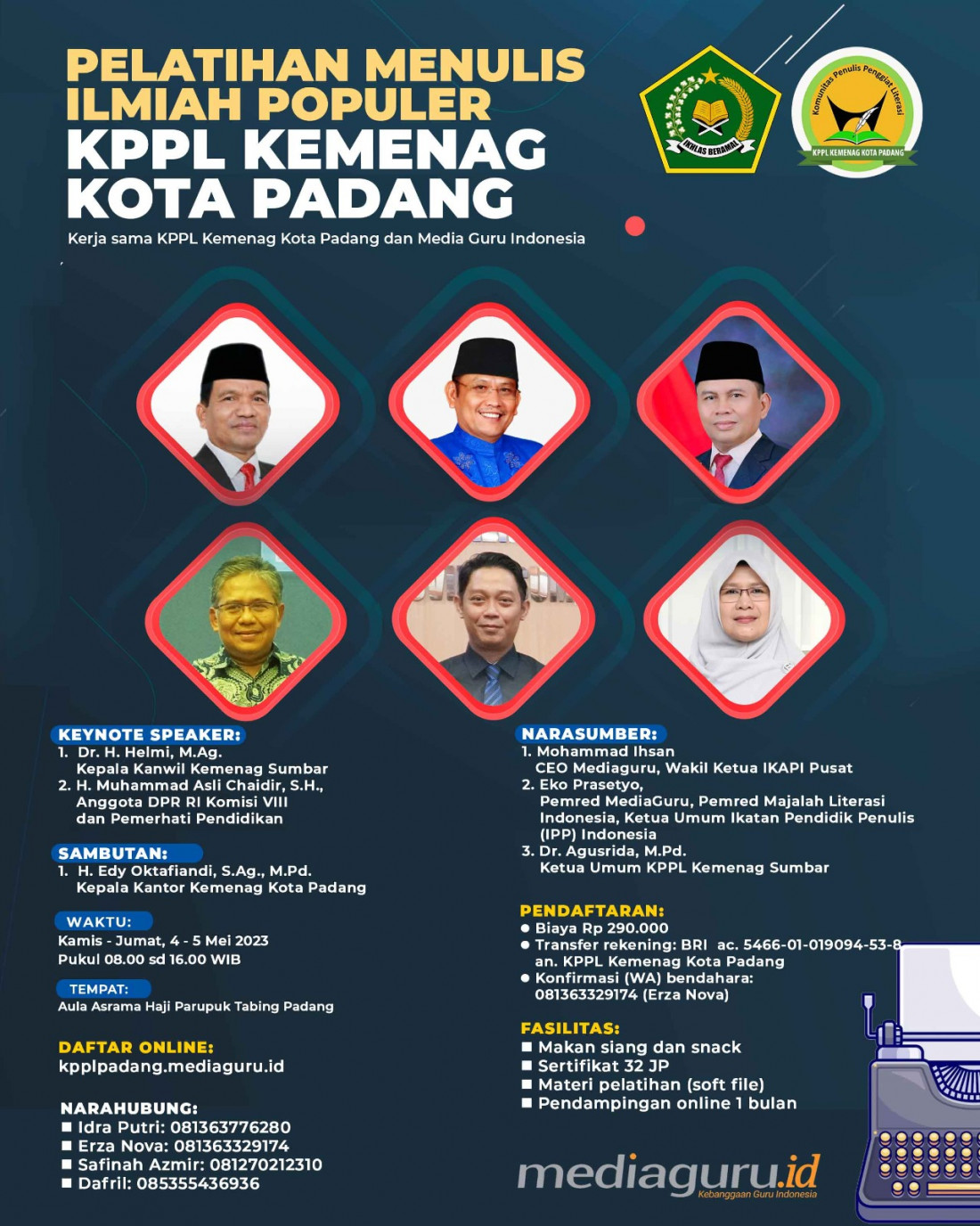 Pelatihan Menulis Ilmiah Populer KPPL Kemenag Kota Padang (4 - 5 Mei 2023)